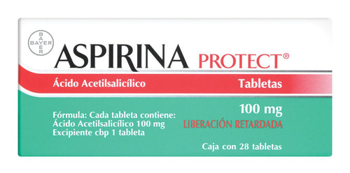 Aspirina Protect Ácido Acetilsalicílico 100 Mg 28 Tabletas