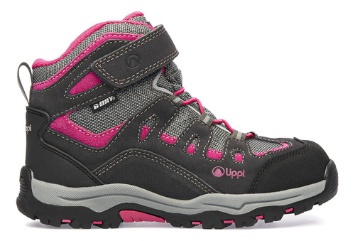 Botin Niña Lippi Puelo Hi Velcro Gris Fucsia