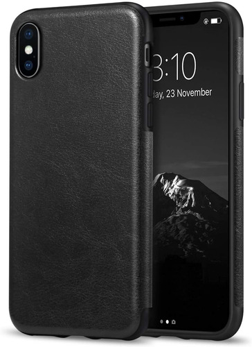 Funda Tendlin De Cuero Y Silicona Para iPhone XS Max - Black