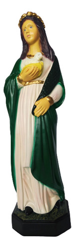 Estatueta Santa Inês 30 Cm Gesso Colorida