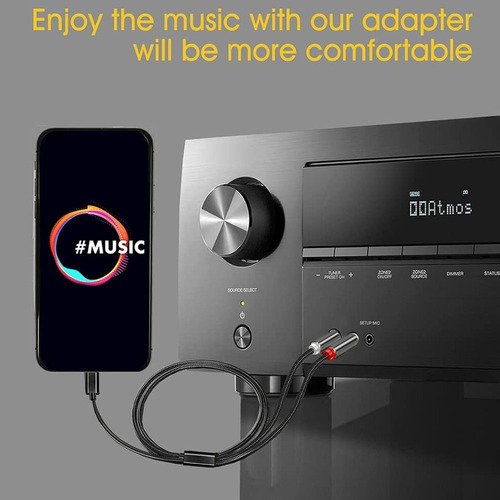 A Adaptador Auxiliar De Áudio Rca Cable Para iPhone - 9,8
