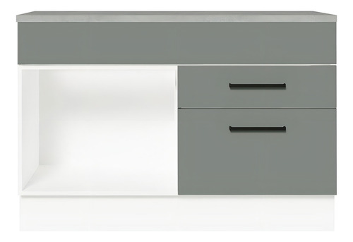 Fregadero de cocina de 1 puerta y 2 puertas con tapa Bci Agata Madesa de color blanco/gris