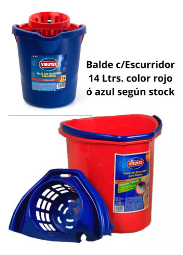 Pack Limpiador Piso Cif 5l- Balde 14l-mopa C/mango Virutex