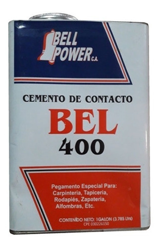 Imagen 1 de 2 de Pega De Contacto Amarilla 400 Carpintería Bell Power Galón
