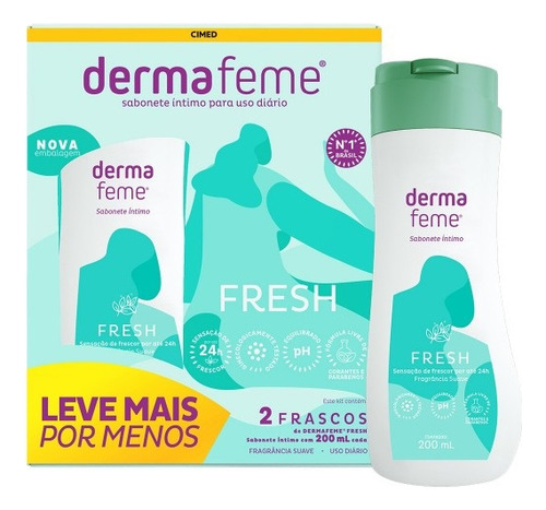 Kit 2 Sabonete Líquido Dermafeme Fresh 200ml - Cimed