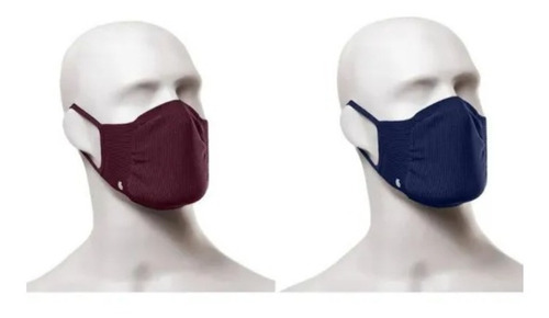 Mascara Lupo Preta Zero Costura Virus Bac-off Com 2 Unidades Cor Vinho E Marinho