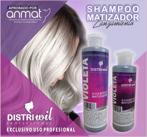 Imagen 4 de 8 de Shampoo Matizador Violeta Distriwil Professional X250ml