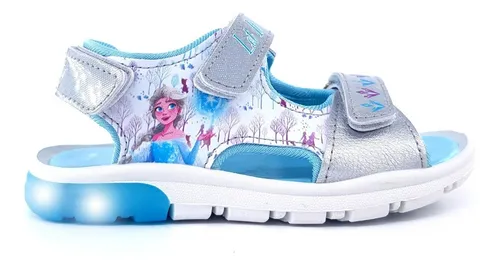 Sandalias Ojotas Footy Frozen Con Luces Luz Disney Abrojo