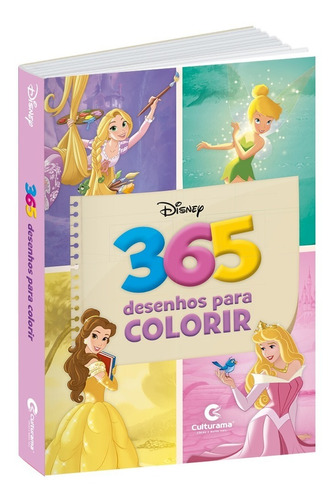 Imagem 1 de 4 de Livro Para Colorir Infantil 365 Desenhos Princesas Disney