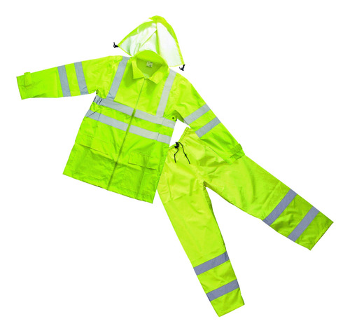 Traje Lluvia Verde Hi Vis Clase 3