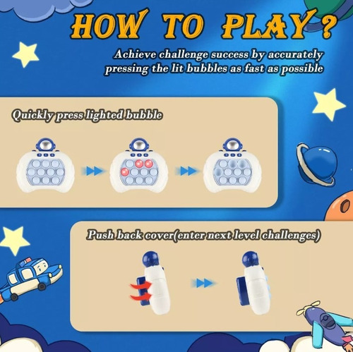 Juguetes Sensoriales Bubble Pop Relief Stress Quick Push Gam