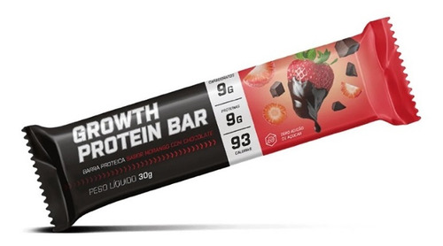 Barra De Proteína (cx. 12 Un) Growth Supplements - Sabor Morango com Chocolate