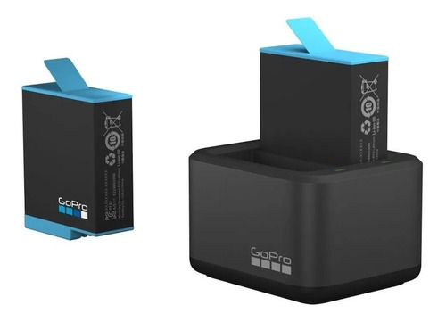 Imagen 3 de 5 de Cargador De Bateria Doble Gopro + Bateria Para Hero 9 Black