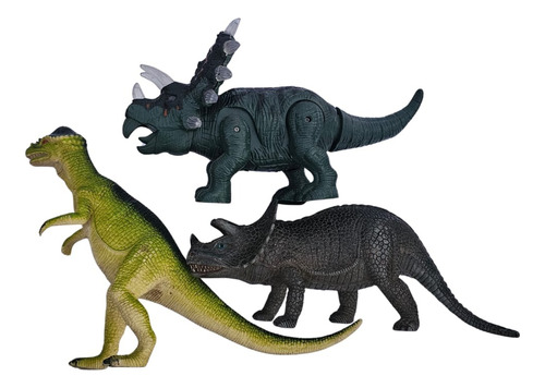 3 Figuras Juguetes Dinosaurios Gran Tamaño 40cm Aprox. Usado