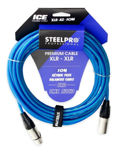 Cable Xlr 10m Balanceado Profesional Macho - Hembra Steelpro