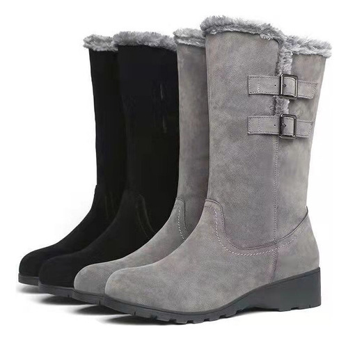 Botas Altas Para Mujer, Cálidas, De Gamuza Afelpada, Largas