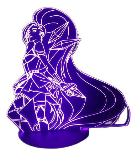 Lámpara Nocturna Led 3d Con Figura De Seraphine De Lol Hero