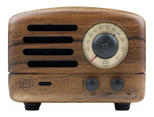 Altavoz Bluetooth Retro, Radio Fm/aux Vintage De Madera Otr