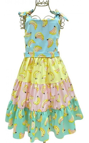 Imagem 3 de 4 de Vestido Infantil Petit Cherie Fruit Style Bananas 21384
