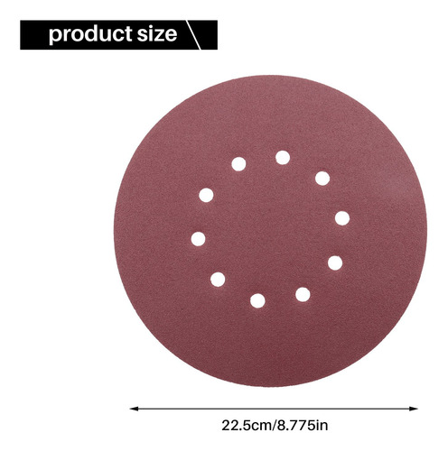 Discos De Lija De 225 Mm, 25 Piezas De Papel De Lija Redondo