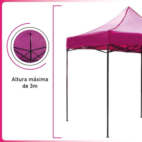 Imagen 5 de 7 de Carpa Toldo 3x3 Plegable Reforzado Impermeable Eventos Patio