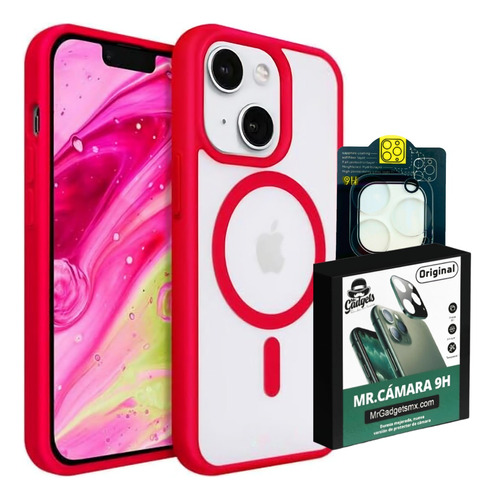 Kit Funda Clear + Mica De Camara Para iPhone 15 Magsafe