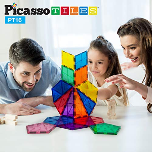 Juego De Bloques De Construcción Magnéticos De 16 Piezas De