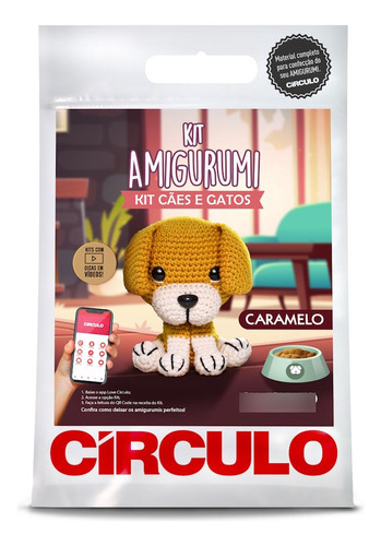 Kit Amigurumi Coleção Cães E Gatos Circulo(receita/material) Cor 07-Caramelo