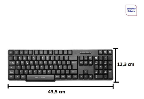 Imagem 3 de 4 de Teclado Slim Preto Usb Básico Multilaser Tc213