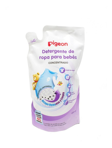 Detergente De Ropa Para Bebés Pigeon 450 Ml 