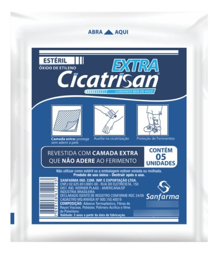 Compressa Não Aderente Cicatrisan Extra 100 Unidades 