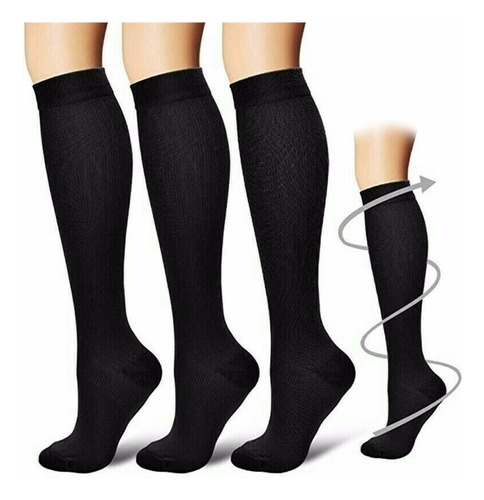 3 Pairs Calcetines De Compresión Unisex Para Fitness Várices