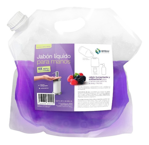 Jabón Liquido Para Manos (gel) aroma uva-moras