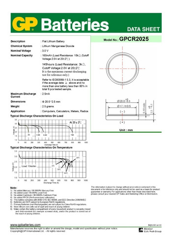 Imagem 3 de 7 de 10 Bateria Moeda Cr2025 3v Gp Chaves De Carro Vw Sensor Led