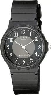 Casio ® Reloj De Mano 32mm Analógico Resistente Agua Q24-1b3 Color de la correa Negro Color del bisel Negro Color del fondo Negro