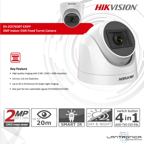 Imagen 5 de 9 de Camara Seguridad Domo Hikvision Full Hd 2mpx 2.8mm Dia/noche