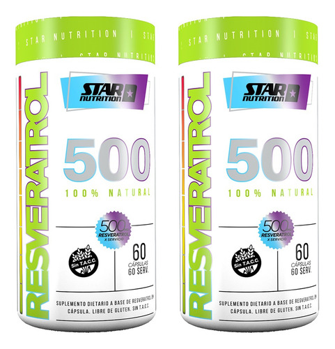 Star Nutrition Resveratrol 500 Antioxidante 60 Capsulas X2 U