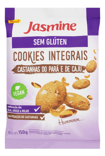 Cookies Sem Glúten Castanha do Pará e Caju Jasmine 150 g