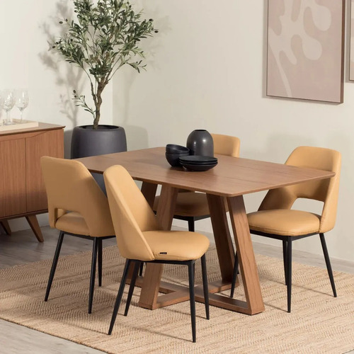 Mesa De Jantar Retangular 4 Lugares Avena - 135 Cm - Canella