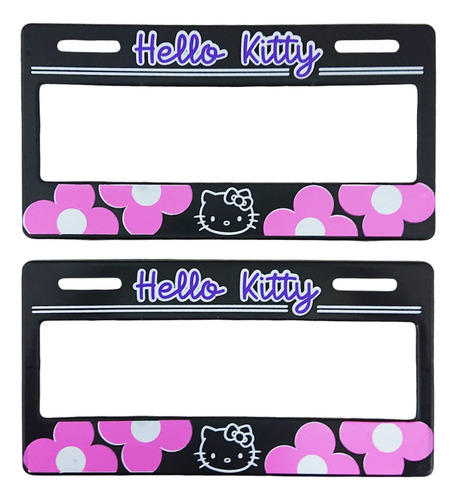  Par (2) Portaplacas Para Auto Hello Kitty