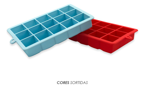 Forma De Gelo Retangular De Silicone Para 15 Cubos 30ml