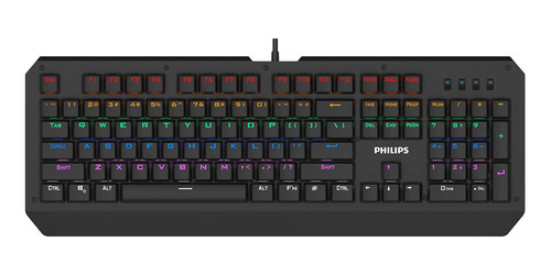 Teclado Mecânico Gamer Jogos Pc Usb Rgb Led Philips Spk8413