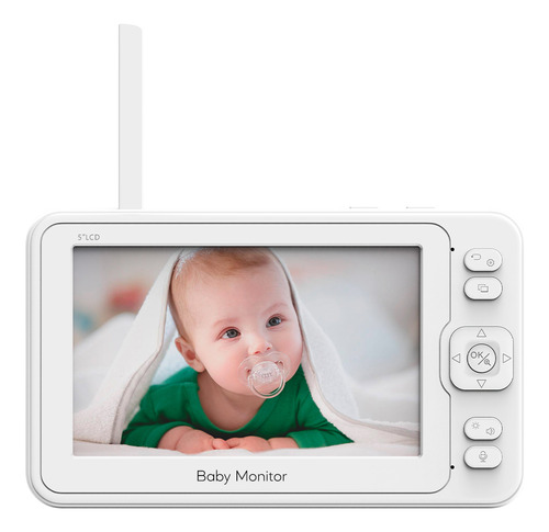 Babá Eletrônica Baby Monitor Tela 5 Câmera 2.4ghz Branca
