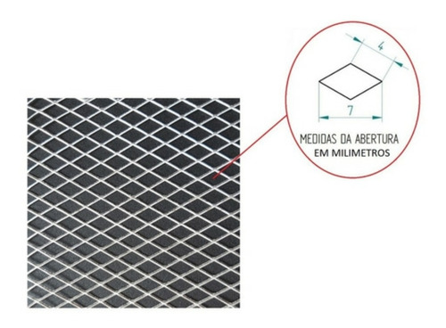 Tela Anti Inseto Alumínio Expandido P/ Ralo 15cmx100cm (4x7)