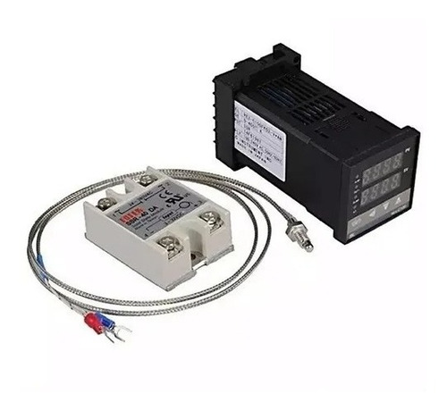 Imagen 3 de 4 de Controlador De Temperatura Pid, Rex C100, Ssr 40da + Sonda