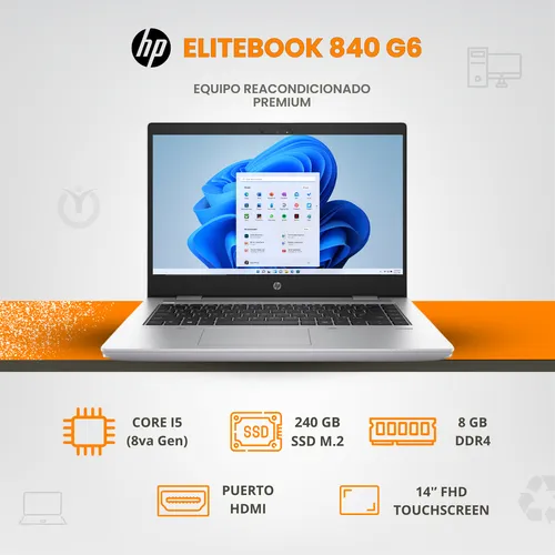 Notebooks Hp Elitebook 840 G6 Core I5 (8va) Ddr4 240gb 8gb (Reacondicionado)