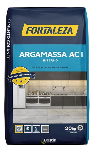 Argamassa Interna Fortaleza Aci Cinza 20kg