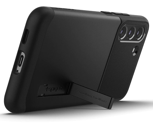 Imagem 3 de 5 de Capa Spigen Slim Armor Black Para Samsung Galaxy S22