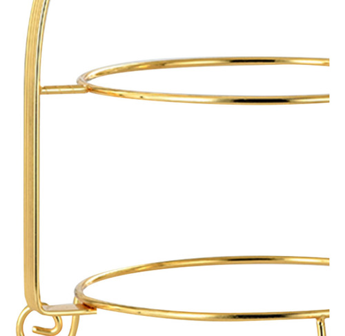 Sobremesa Display Frutas Prato Rack Festa Camada Dupla Ouro