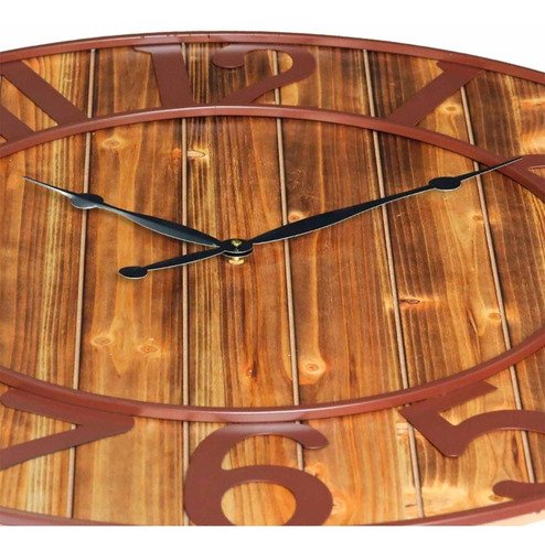 Reloj De Pared San Joaquin Decoracion Hierro Y Madera Ø80cm